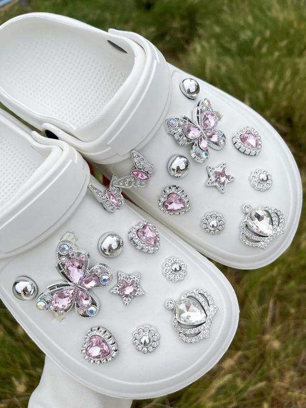 Butterfly & Crown Design Shoe Charm, Fashionable Shoes Decorations for Clogs, Shoes DIY Accessories for Women & Girls 2