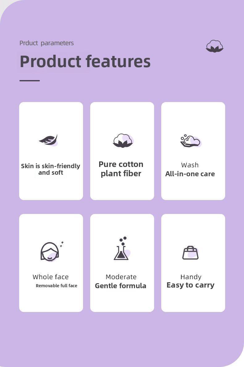Product Introduction of Perilla Makeup Remover Wipes Wet Wipes for Eyes, Lips, and Face Deep Cleansing Makeup Remover Water Non-Irritating Makeup Remover Cotton Disposable Individual Pack 1