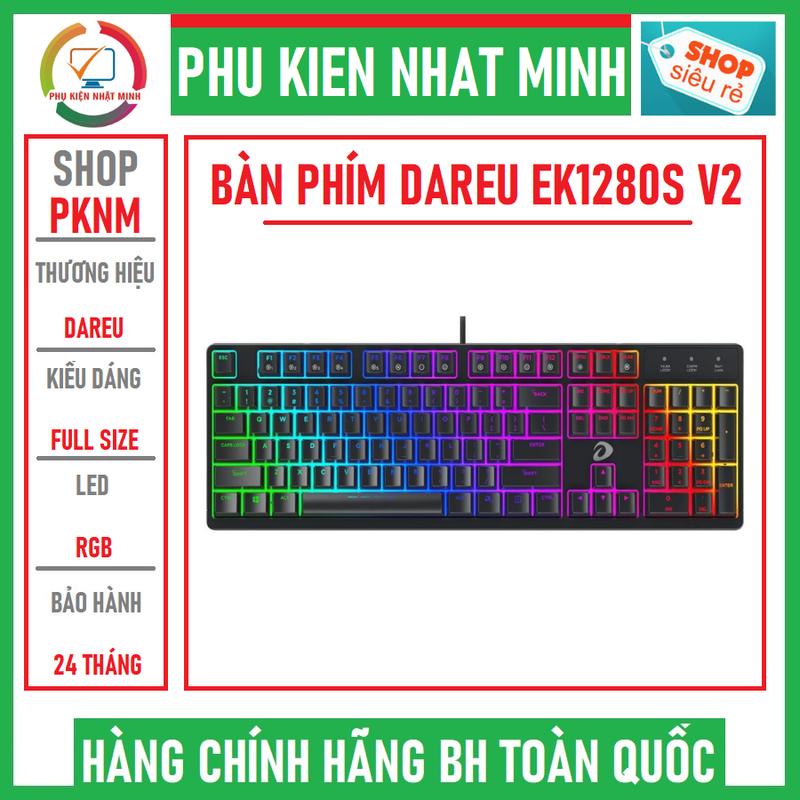 Bàn phím cơ Dareu EK1280s black full size (MULTI LED) (Blue/ Brown/ Red SW) chính hãng bảo hành 24 tháng