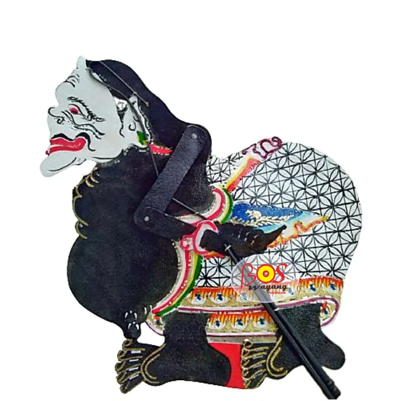 Wayang Murah SEMAR Hitam Bahan Asli Kulit Grid C