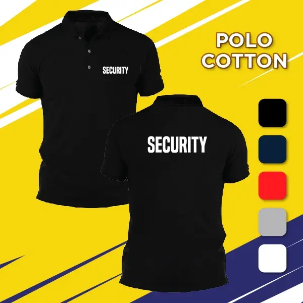 Security Cotton Polo Shirt T-Shirt Tee Top Security Uniform Office Event Collared Casual Fashion Cheap Clothing Sale