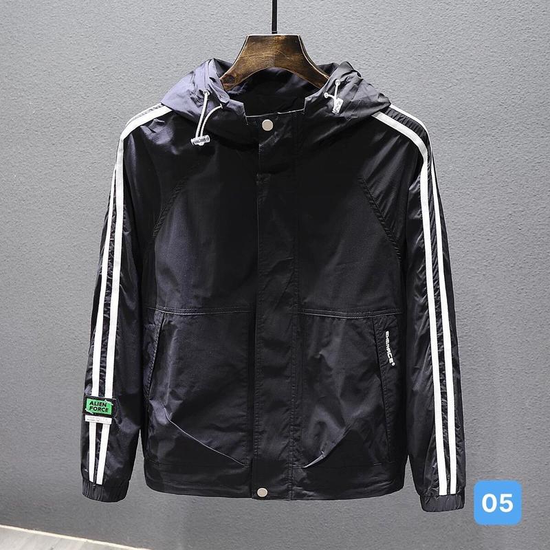 Áo khoác dù nam, mã 05 áo gió nam màu đen kẻ sọc chất liệu vải dù 2 lớp phong cách thời trang Menswear Jacket