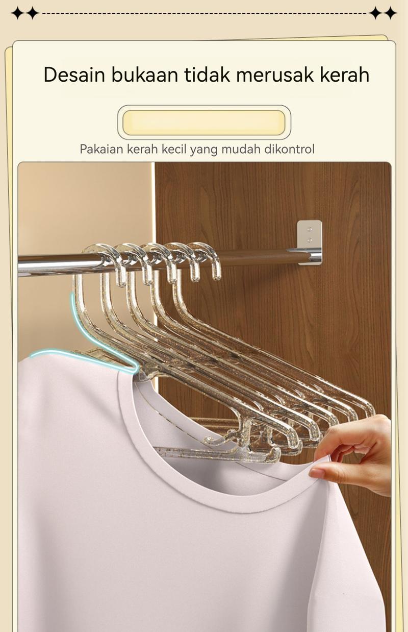 Product Introduction of Hanger  asthetic  /Hanger asthetic / Hanger Blink/ Hanger akrilik / Hanger acrylic/ Hanger gold/ Hanger plastik Gantungan baju plastik Hanger Baju Akrilik Bling-bling Gantungan Baju Estetik 13