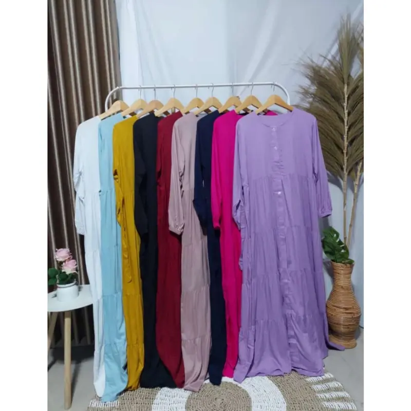 gamis susun rayon polos gamis super adem 0