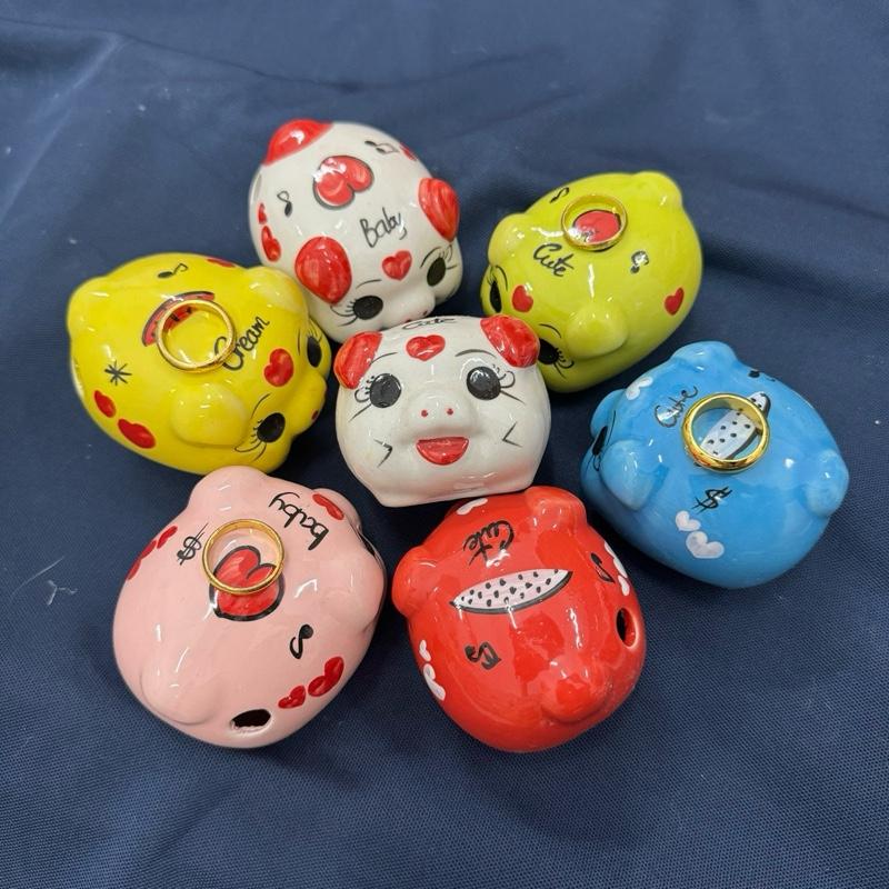 Heo Sứ MiNi(7-15TỜ), (6cm x 6cm x 6cm) Lỗ Tròn, Heo Sứ Nhỏ Nhất  Tờ Lỗ Tròn Đựng Nhẫn Vàng, Trang Trí, Lợn Đất Tiết Kiệm, Heo Đất Tiết Kiệm, Ống Heo Tiết Kiệm Ống Tiết Kiệm mini
