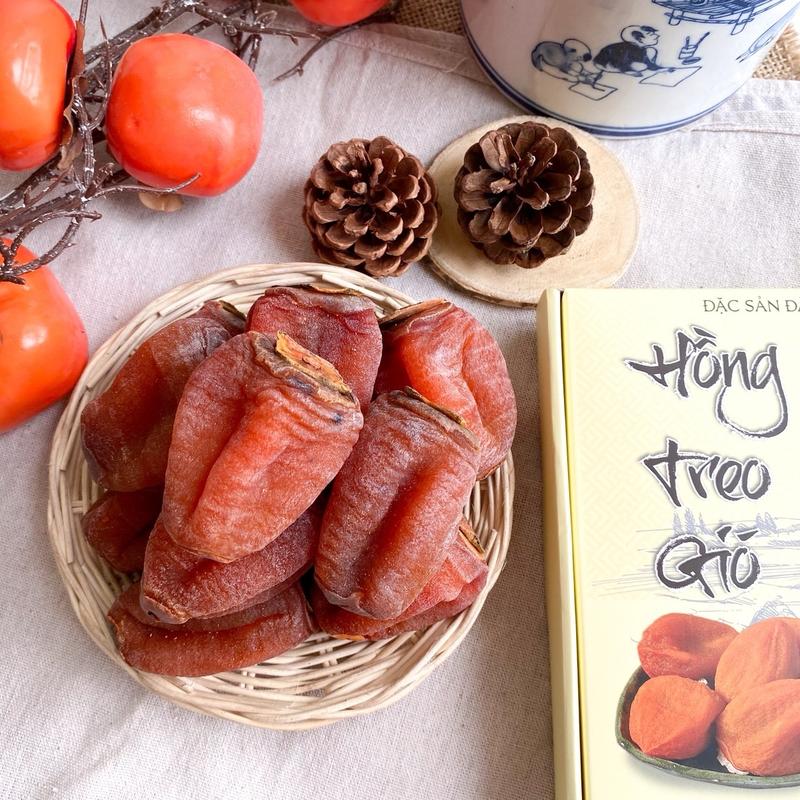 Kèm hộp sang trọng biếu Tết Hồng Treo Gió 500g Dẻo Ngọt Tươm Mật Không Đường - Snack Healthy - Thức Ăn Ăn Vặt Food