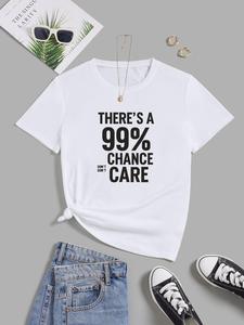 ImprinTee Women's Letter & Figure Print Round Neck Tee, Vintage Trendy Casual Short Sleeve T-shirt for Daily Wear, Ladies Summer Outfit