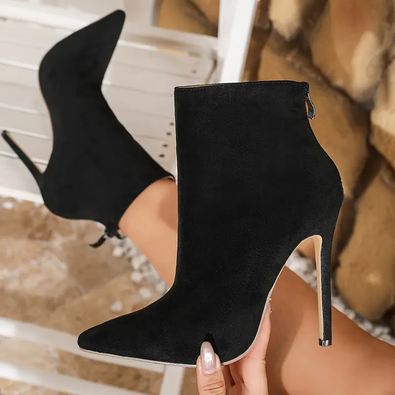 Women's Elegant Chelsea Boots with Pointed Toe, 12cm High Heel, Fashionable And Comfortable, Elegant Style, Comfortable Occasion 1