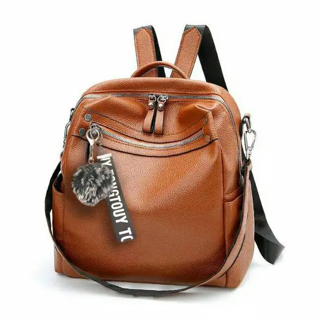 TAS RANSEL MULTIFUNGSI SYLVIE ZIPPER MARSHA Korean College Backpack BY ARISTA Hitam 1