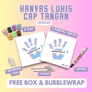 Hand Painting Kit Canvas 20x20cm By Madefyou | Kanvas Lukis Tangan Couple | MelukisTangan