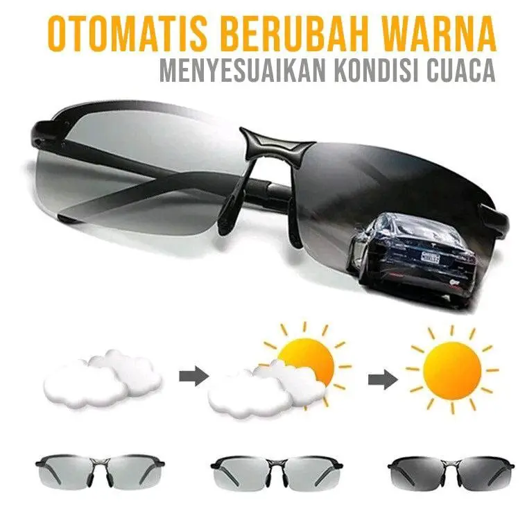 Kacamata El Polarized - Kacamata Polarized Pria Original Photocromic polaris siang malam Lensa Sunglasses