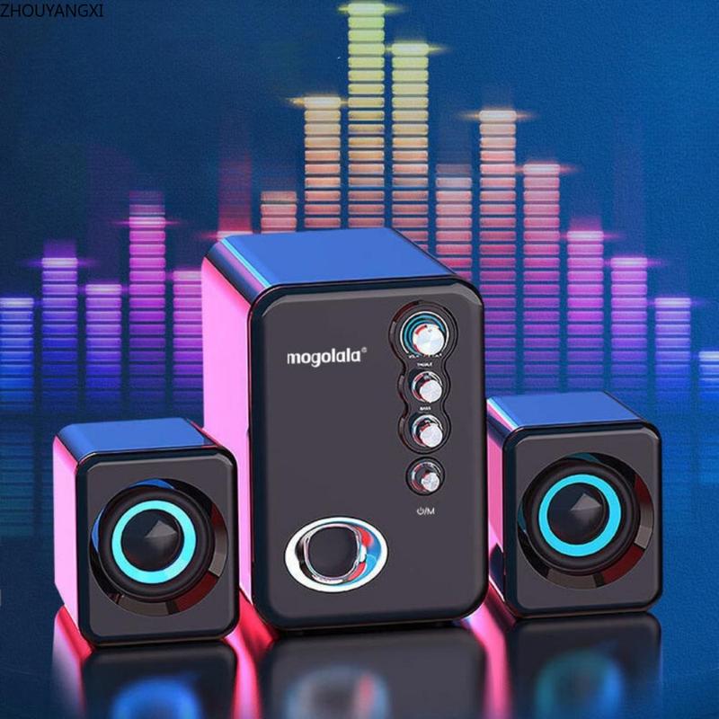 High-Powered Mini Desktop Computer Speakers - Wired Multimedia Audio ...