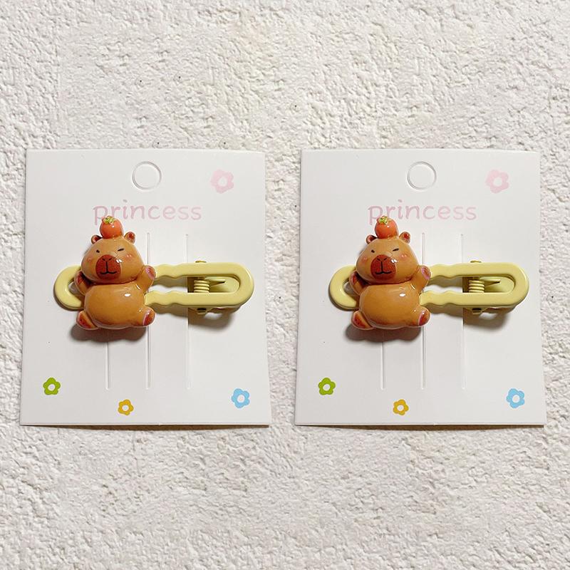 Kẹp Tóc Capybara Hoạt Hình, Dễ Thương Và Ngọt Ngào, Kẹp Đầu Động Vật Hoạt Hình, Kẹp Bên Cho Bé Gái Và Trẻ Em, Phụ Kiện Tóc, Quà Tặng, Bộ 2 Chiếc 5