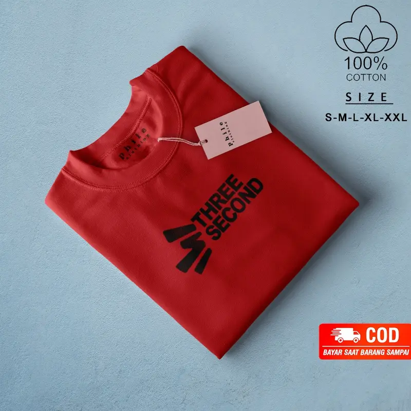 PROMO!!! Kaos Lengan pendek Original 3SECOND HITAM/Kaos lengan pendek katun 100% (bisa cod) 6