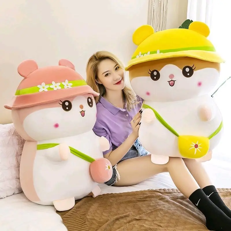 boneka hamster lucu pakai topi ukuran jumbo 50cm bahan super halus dan lembut berkualitas cocok untuk hadiah kado Toys Dolls hamster lucu