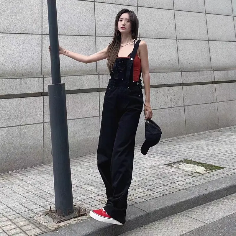 Korean Hitam New Style Jumpsuit Jeans Wanita  Kodoknya Premium 2