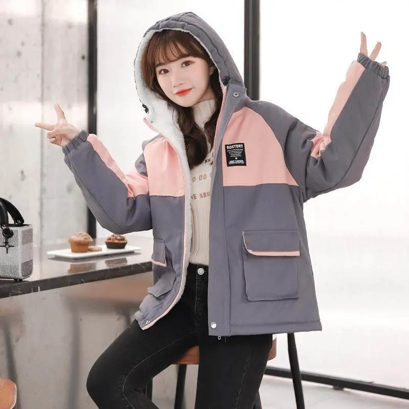 เสื้อโค้ทสเวตเตอร์หนา, Luo Qiang, สำหรับผู้หญิง, เสื้อแจ็คเก็ตขนเป็ด, เสื้อโค้ทกันหนาว, สำหรับผู้หญิง