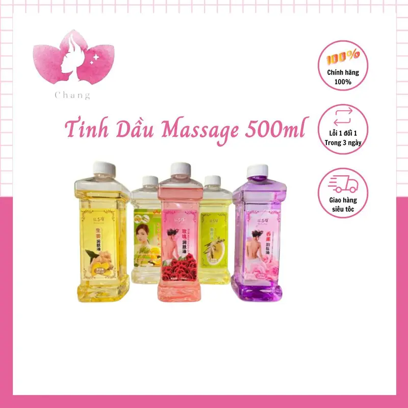 Tinh Dầu Massage 500ml - Mát Xa Thư Giãn Dưỡng Sinh 3 Mùi Hương dầu  xoa 0