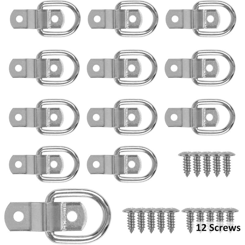 24 Pack D Rings Tie Down Anchors Hooks,1/4" Trailer Anchor Lashing - View #7