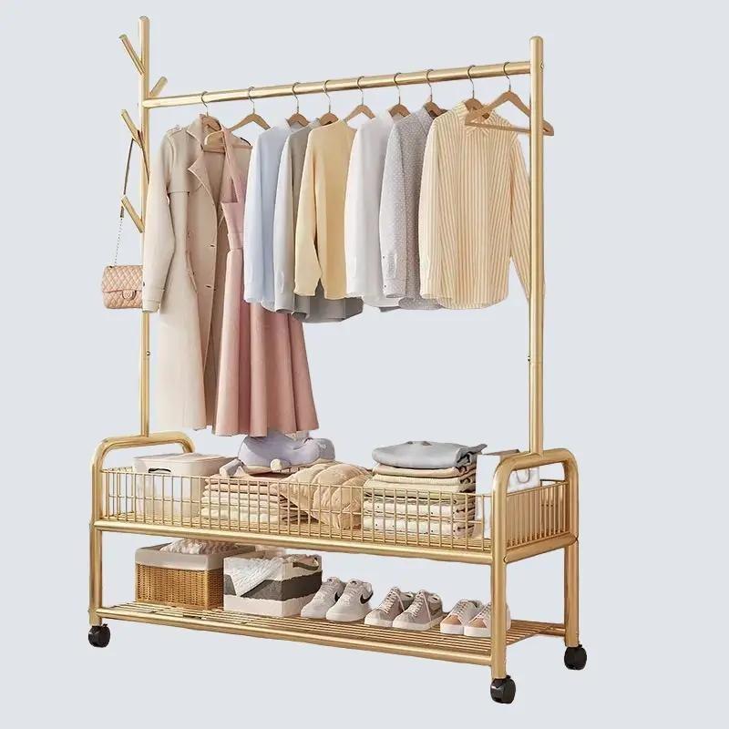Giá Treo Quần Áo, Kệ Treo Quần Áo Cho Gia Đình, Shop Thời Trang, Sinh Viên Kết Hợp Decor Phòng Ngủ Có Ngăn Để Đồ kệ  treo kệ  ráp