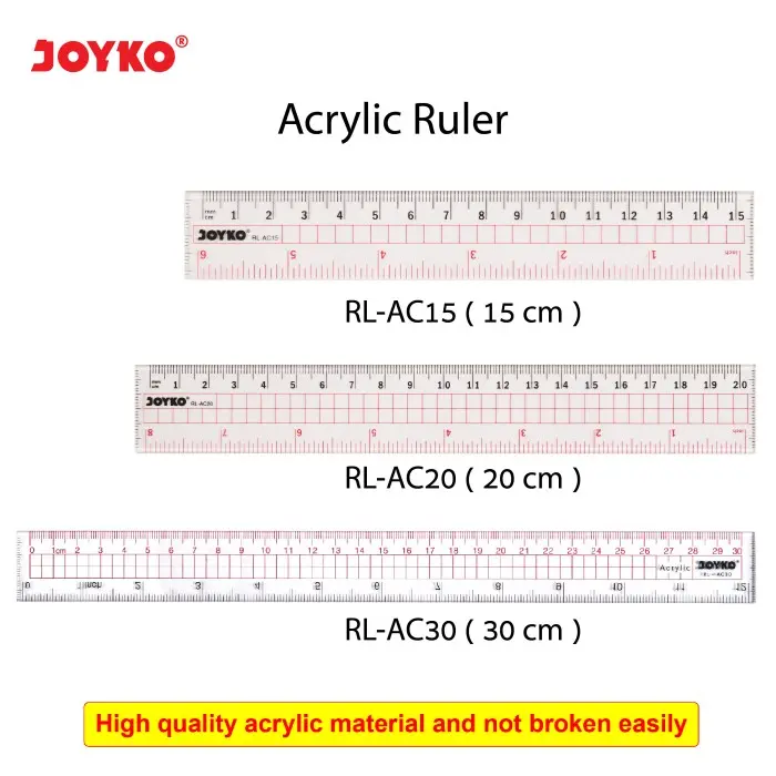 Joyko Acrylic Ruler Penggaris Akrilik