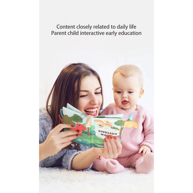 Product Introduction of Dinosaur Tail Book Soft Cloth Touch Feel Baby Books 0-6 Months Teething Carseat Early Learning Education Toys Gift 5