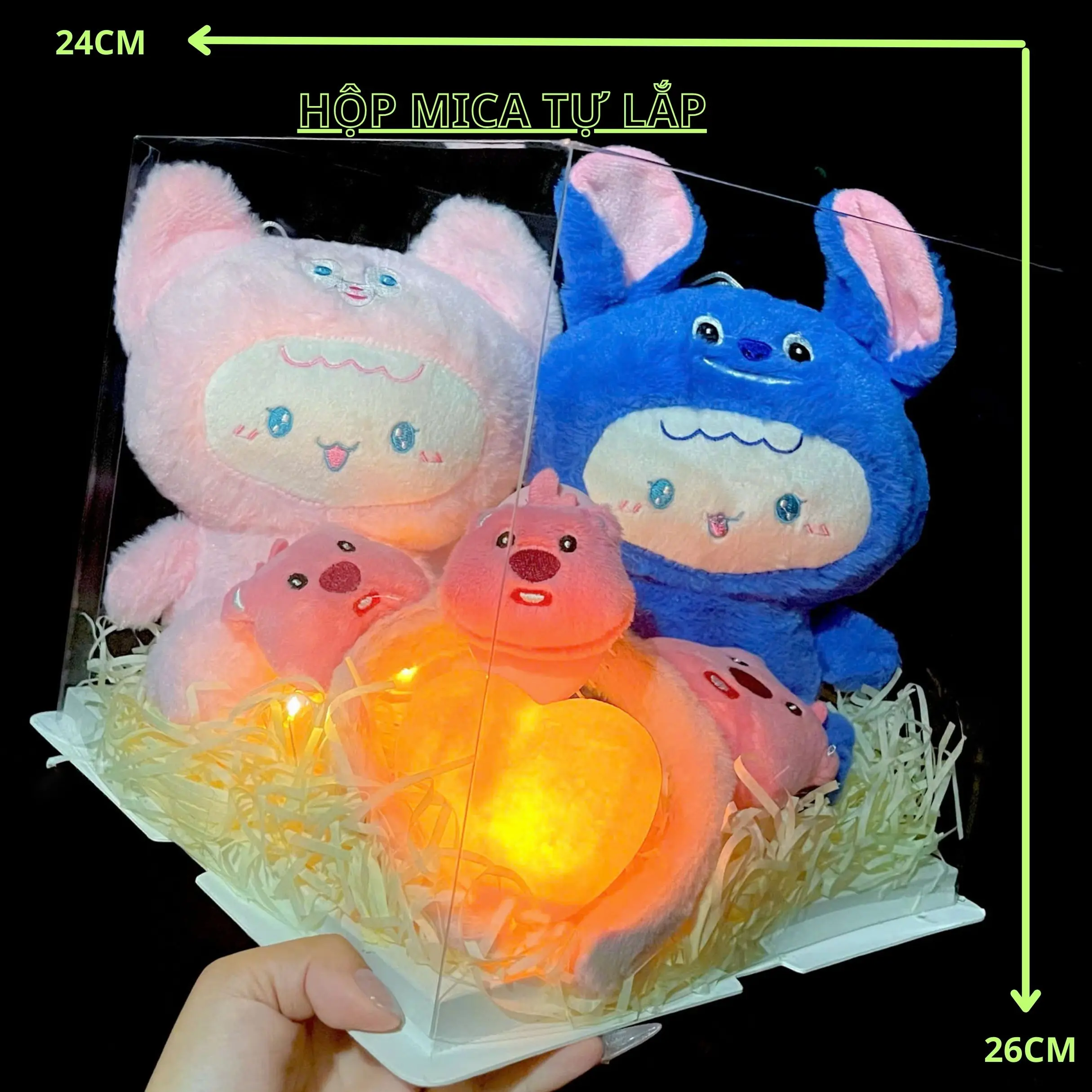 Sét quà tặng SARIO XANH DƯƠNG Và HỒNG, tặng sinh nhật,  valentine người yêu, bạn bè Thú nhồi bông Thú Bông Thú Nhồi Bông Đồ Chơi