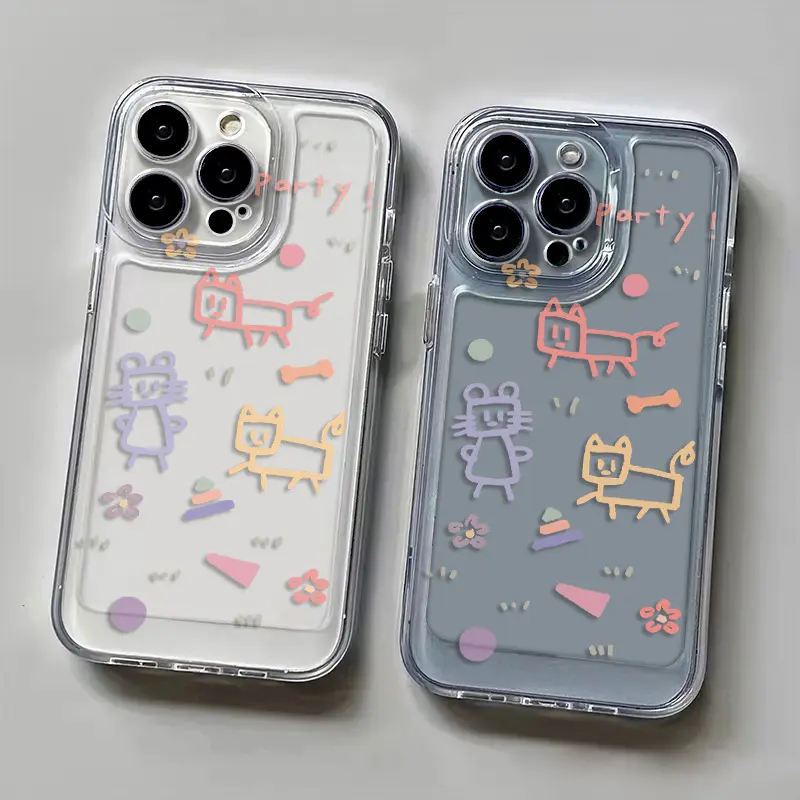 Ốp Lưng IPhone Cao Cấp, Chủ Đề Mèo Và Chuột Anime Hoạt Hình, Tương Thích Với IP16, 13, 12, 11, 14, 15Pro Max, XR, X, XS MAX, 15Plus, 7 / 8 Plus, Se2020, Chất Liệu Silicon Trong Suốt 2