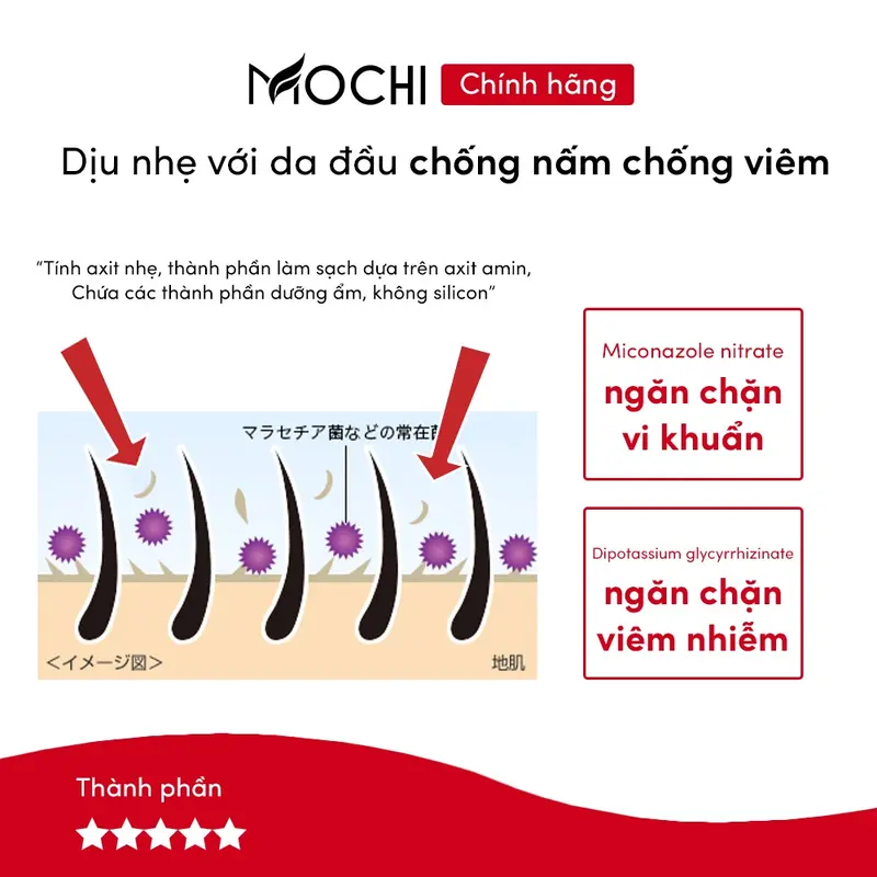 Dầu gội chống gàu Mochi Medical Nhật Bản dầu gội sạch gàu Mochi hết nấm ngứa trong 2 tuần 2
