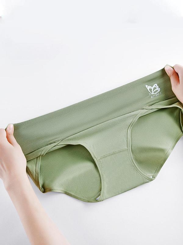 Women's Solid Color High Waist Brief, Soft Comfy Breathable Panty for Daily Wear, Women's Underwear for All Seasons 7