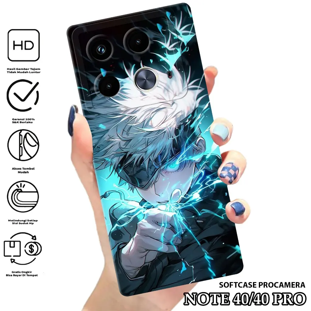 Case Hp Infinix Note 40 / Note 40 pro Motif Gojo - Silikon - Kesing - Casing - Cover Hp