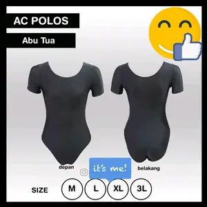 Kaos Manset - Lengan Pendek - Warna Abu Tua - Whale Back Baju Dalaman Atasan Nyaman Hitam Polos