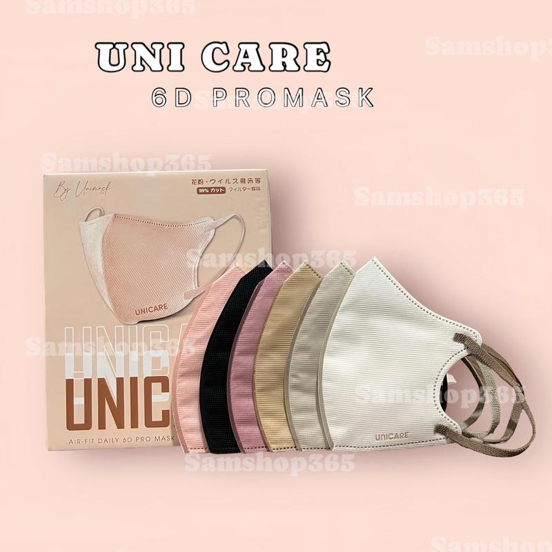 Thùng 100 chiếc khẩu trang 6D UNI CARE Pro Mask mẫu Hotrend 2024, Nhiều Màu Độc Lạ