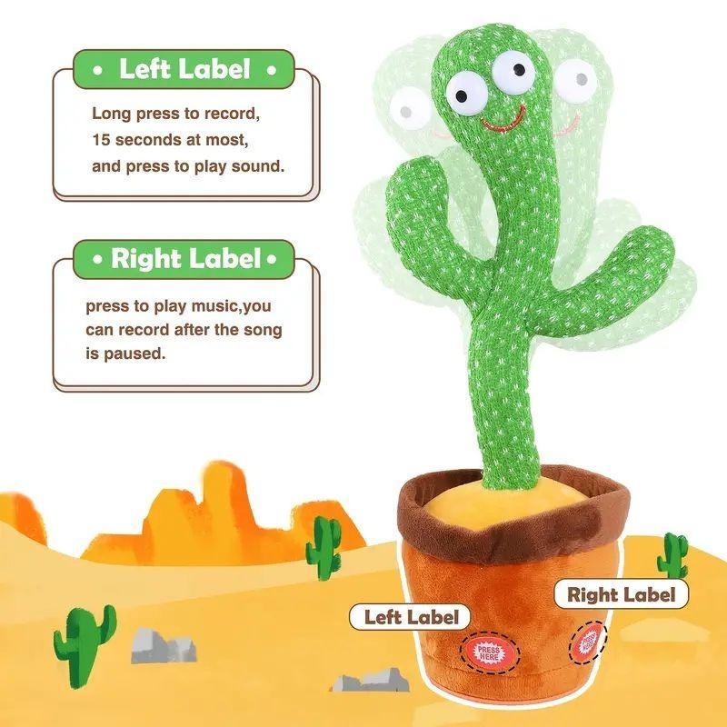 Cute Cartoon Cactus Design Dancing Toy, Singing & Dancing Fun Birthday Gift for Children 4