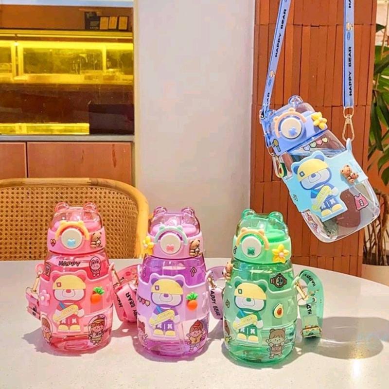 Bình nước vòi chống đổ hình gấu patin BN03 dung tích 600ml