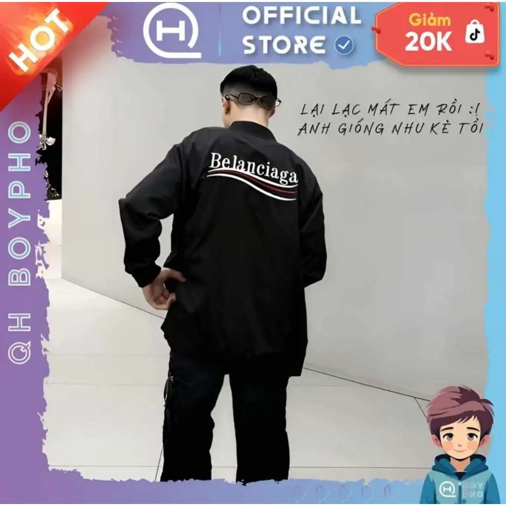 Áo Gió 2 Lớp  Balen Thêu  Khóa Bạc Cao Cấp ,Cổ Bo Gân Đủ Tem Mác Chuẩn Menswear Full Size Nam Nữ Hottrend 2025