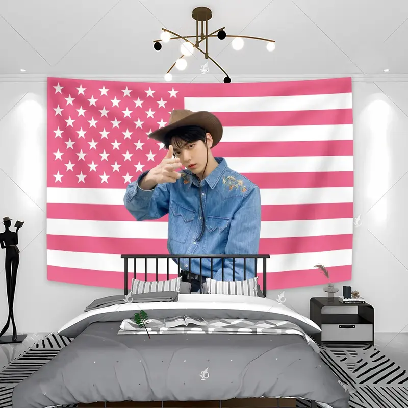 Tấm Thảm Màu Hồng Quốc Kỳ Kpop Idol Txt Soobin, Quà Tặng Cho Moa Soobin, Áp Phích Nghệ Thuật Cho Người Hâm Mộ Kpop, Vải Trang Trí Nền Phòng Khách Kpop Idol Txt Soobin 7