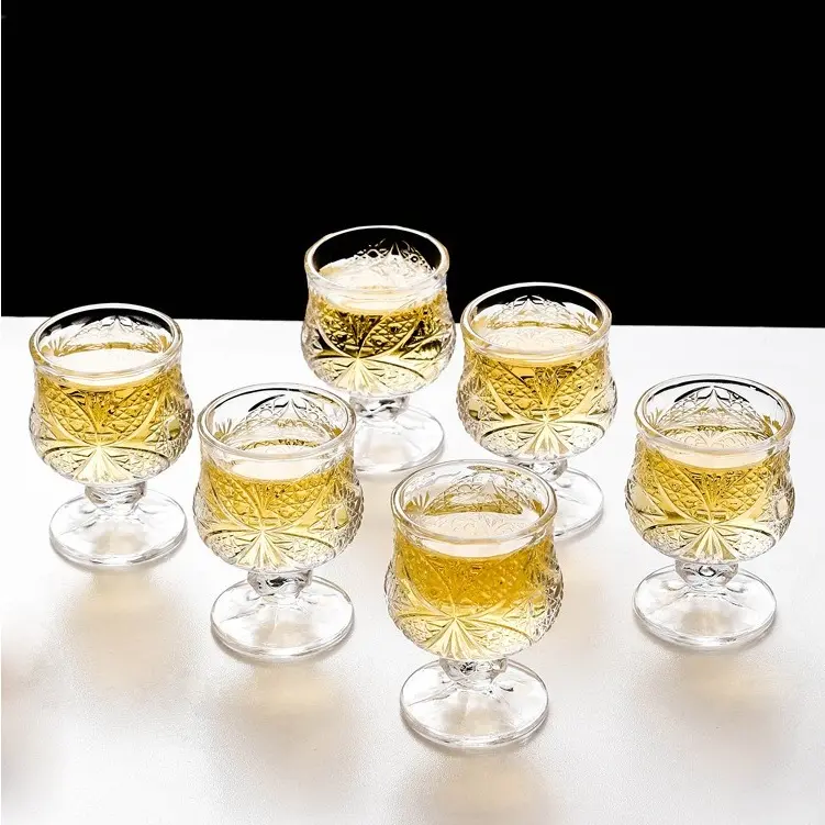 Bộ 6 ly thủy tinh pha lê uống r.ượu 40ML phong cách Châu Âu, ly cốc uống rượu, ly rượu có chân sang trọng