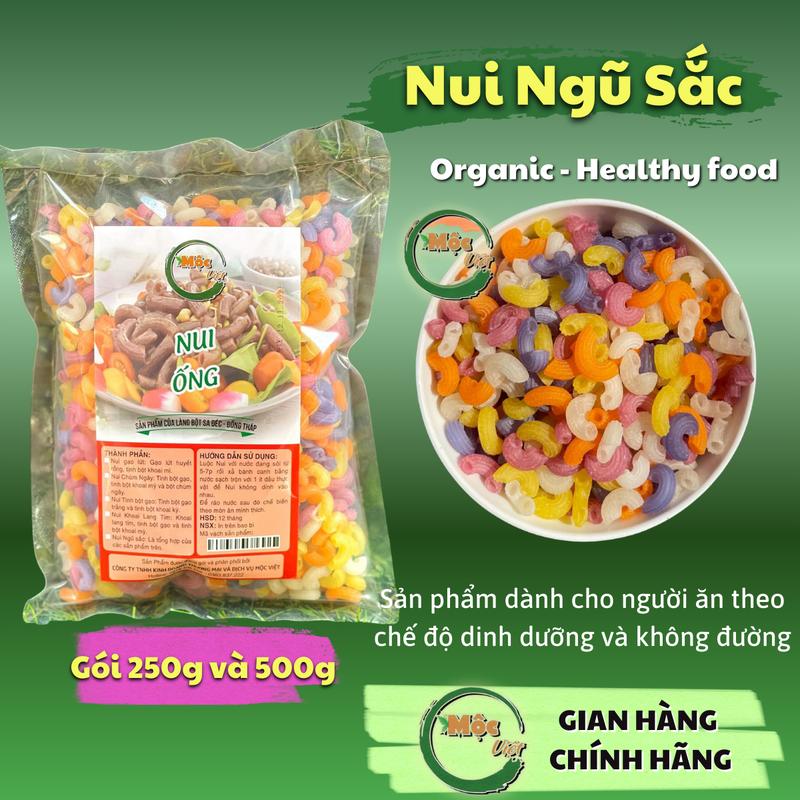Nui ống gạo lứt ngũ sắc nui rau củ dành cho người ăn Healthy food chính hãng Mộc Việt