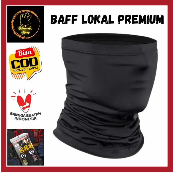 Masker Bandana Baff Lokal Premium Hitam Polos Multifungsi pria - Shop ...