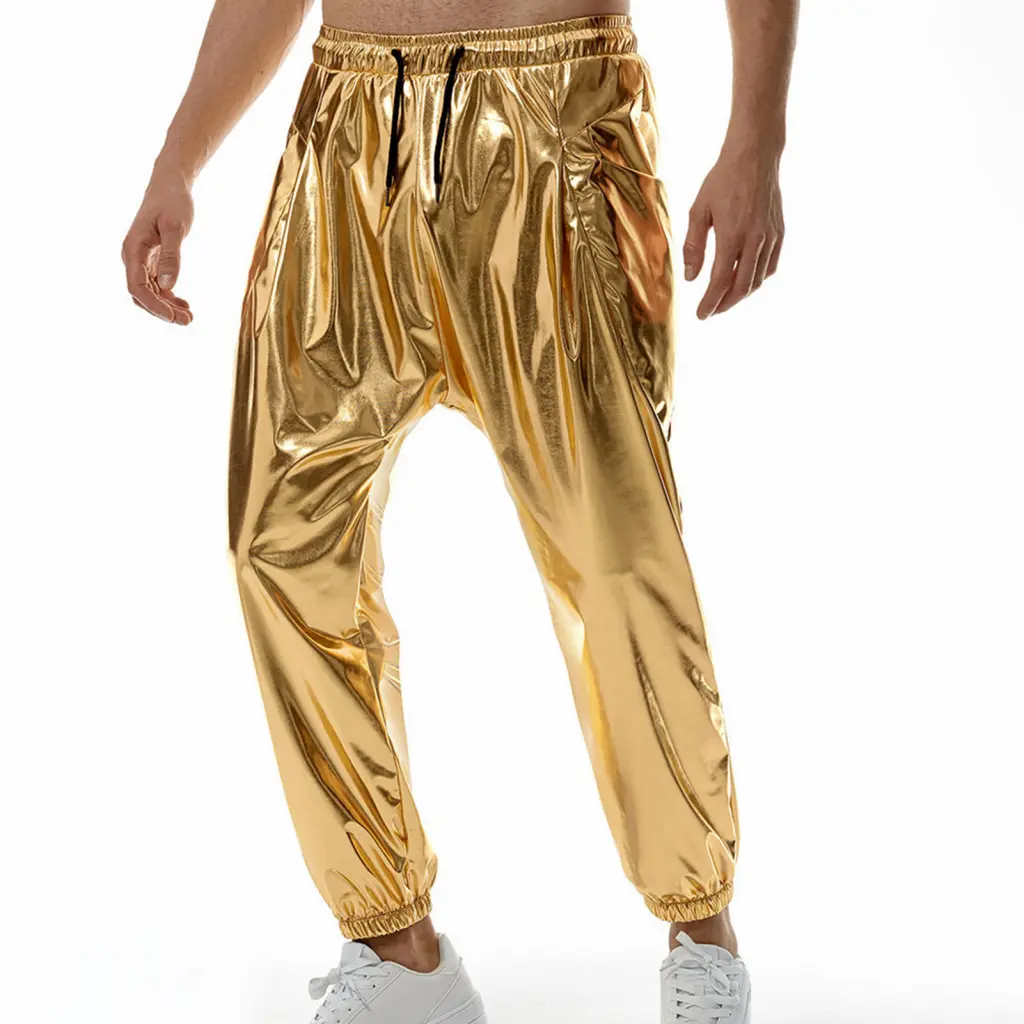 plmngits Men Sweatpants Elastic Waist Drawstring Pants for Men Men's Casual Harem Pants with Elastic Waistband and Side Pockets Comfortable Loose Fit Joggers for Daily Wear