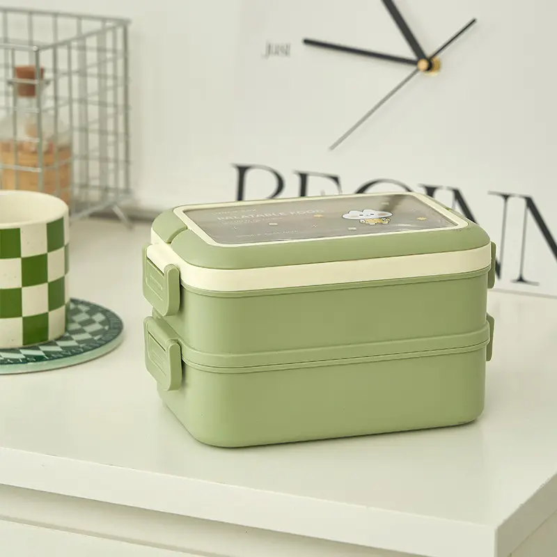 Hộp Cơm 2 Tầng 3 Ngăn Giữ Nhiệt Khay Inox Màu Pastel TINI HCGOOD20 2