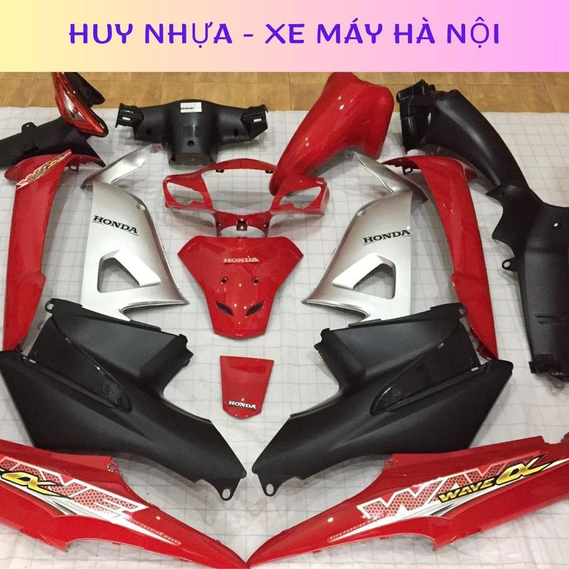 Dàn Áo Wave 100  Kèm Tem 3 Lớp Bộ Vỏ Xe Wave 100 50cc RS S100 màu ĐỎ Nhãn Dán Decal Sticker