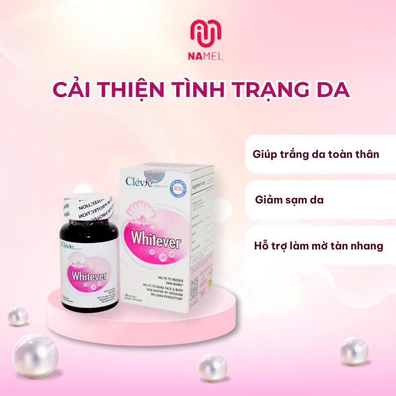 Product Introduction of Viên Uống Trắng Da Whitever Nevada Nutra Tech LLC Giúp Chống Lão Hóa Da - Viên Uống Đẹp Da, Giúp Giảm Nám, Giảm Tàn Nhang Hộp 30 Viên 6