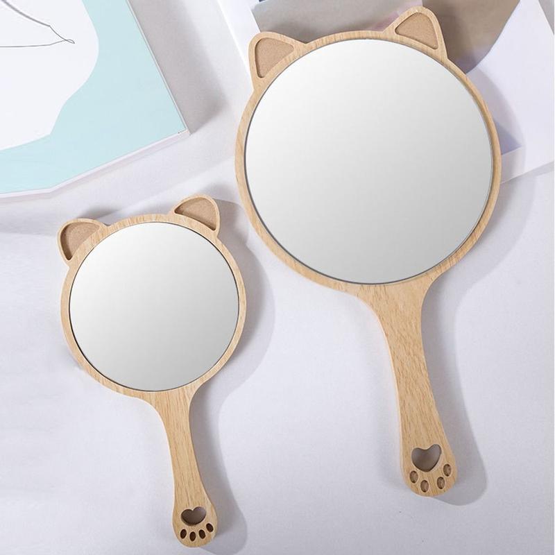Product Introduction of Make Up Mirrors Creative Makeup Mirror with Handle Single-Sided Portable Handheld Mirror Household Square/Round Cosmetic Mirror Makeup Use 10
