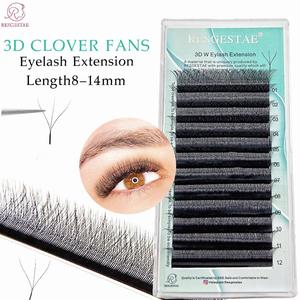 ต่อขนตา, การออกแบบโคลเวอร์, ขนตาเสร็จ 3 มิติ, ดัดผม, ขนตารูปตัว W, หนา 0.07 มม., คุณภาพสูง, ขนตาปลอมนุ่มธรรมชาติ, ต่อขนตาปลอม