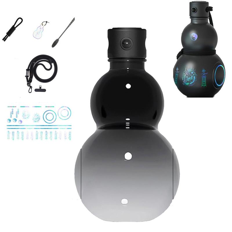 Product Introduction of 900ml Sports Water Bottle, 1 Count Gourd Shaped Water Bottle with Strap & Sticker, Large Capacity Drinking Cup for School Gym Camping Hiking 0
