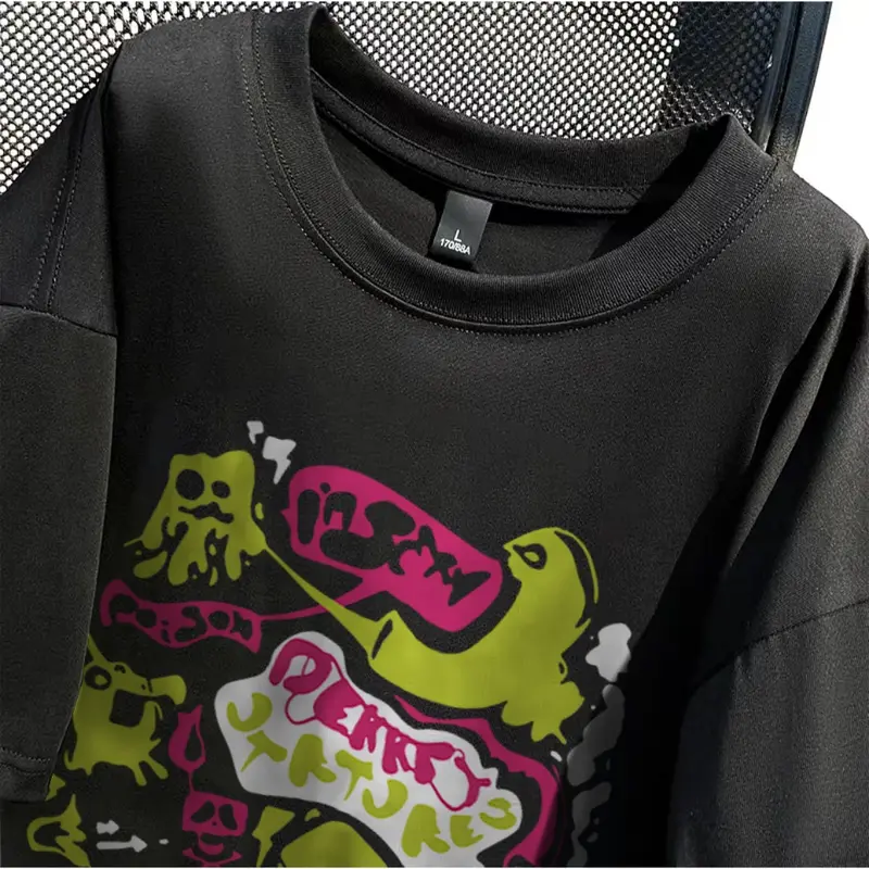 taniastore0 Adioa kaos oversize pria Hitam XXL |  graffiti monster l kaos pria distro original 100% Retro Style Tshirt Longgar Kaos Import baju t shirt pria 2