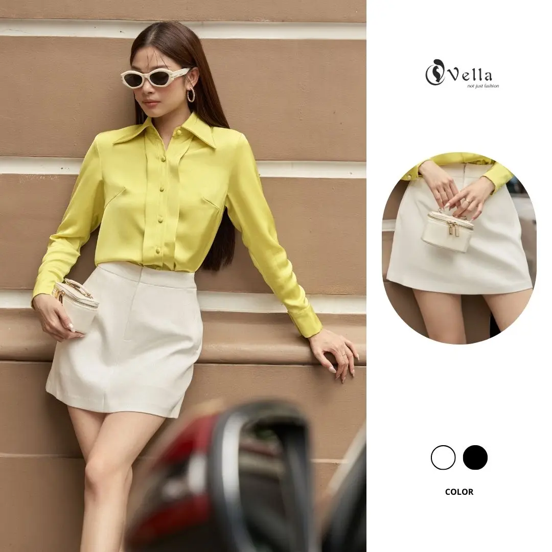 Vella Fashion - Quần váy (skort) Nữ  VV24062 Women Chân Váy quannu có thể giặt máy Voi Voan