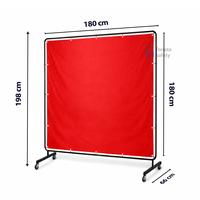 Gambar Tirai Las Merah Dengan Bingkai / Welding Curtain / Ukuran 1.74 m x 1.74 m / Tirai Pelindung Area Pengelasan / Welding Screen Safety Curtain / Pelindung Percikan Api Las dan Sinar UV / Cocok untuk Workshop, Bengkel Las / Material PVC dari Tonata Indonesia Kab. Tangerang 2 Tokopedia
